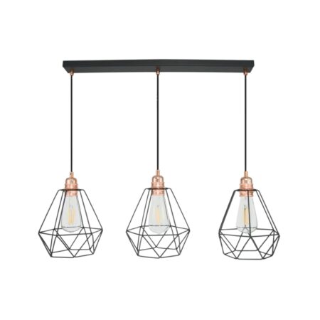 Závěsné stropní svítidlo DIAMOND LOFT v měděné barvě