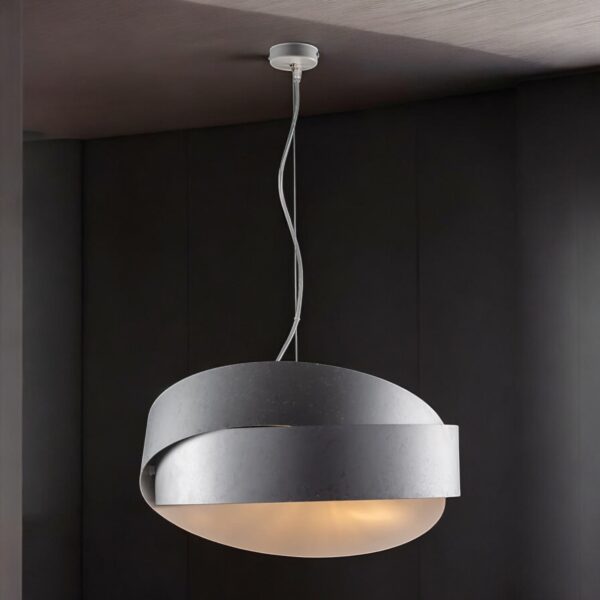Moderní závěsná lampa Astro, 2x60W, E27, bílá, stříbrná - Image 4