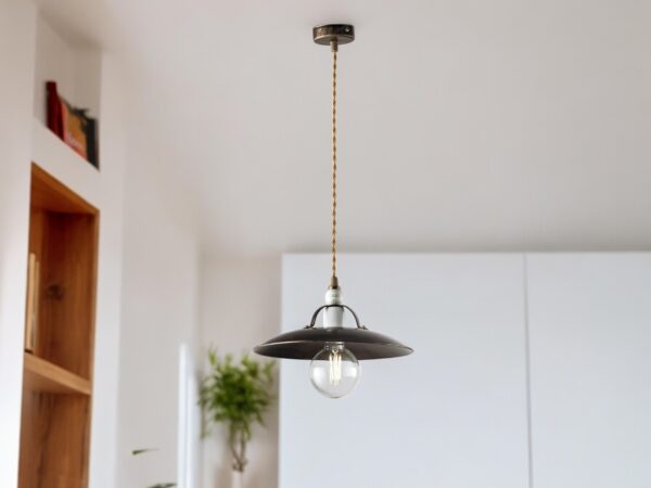 Závěsné svítidlo CANTINA s textilním kabelem, 1×60W, E27, Hnědá - Image 3