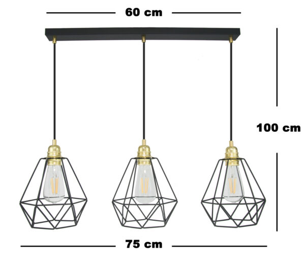 Závěsné stropní svítidlo DIAMOND LOFT ve zlaté barvě - Image 2