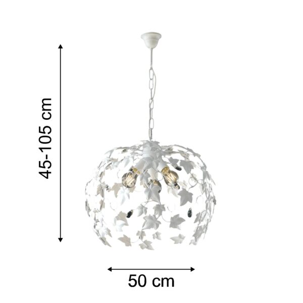 Závěsný lustr Edera, 3x60W, E27, bílá - Image 2