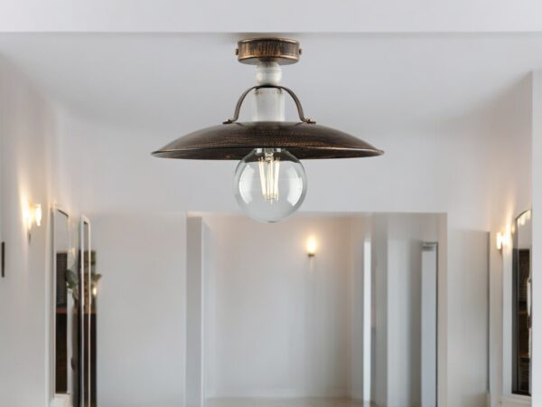 Stropní svítidlo Cantina 1x60 W, hnědá/zlatá barva - Image 4