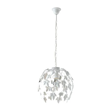 Závěsný kovový lustr Edera, 1x60W, E27, bílá