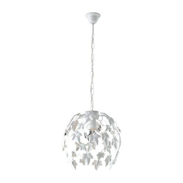 Závěsný kovový lustr Edera, 1x60W, E27, bílá