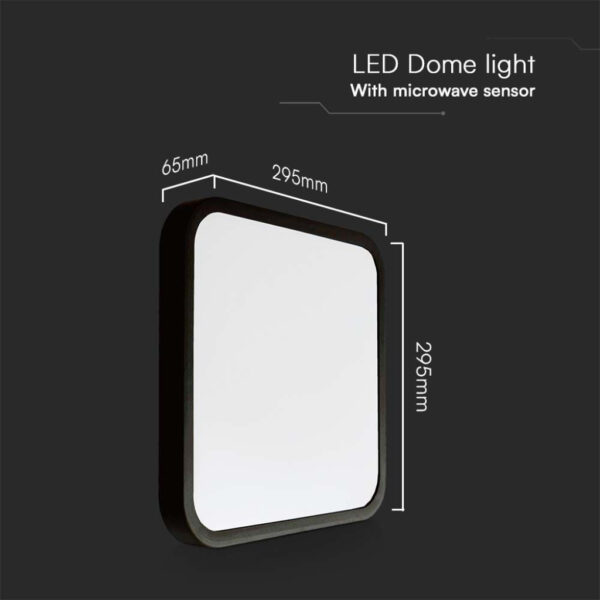 Stropní LED svítidlo, pohybovým MW čidlem a DO, 18W denní bílá 4000K, 29 cm, IP44 - Image 4